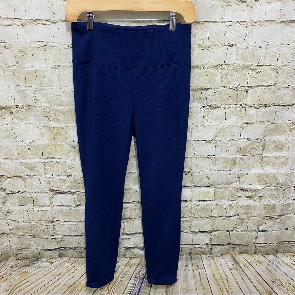 Spring + Mercer Blue Herringbone‎ Stretch Pull On Trouser Leggings